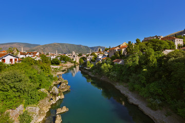 Fototapeta na wymiar Old Bridge in Mostar - Bosnia and Herzegovina