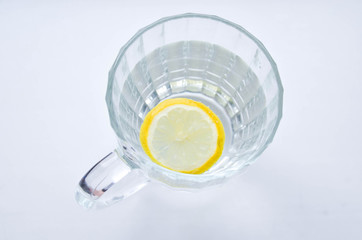 glass of water with lemon
