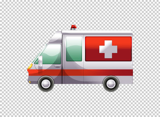 Ambulance van on transparent background
