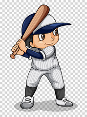 Obraz premium Baseball player holding baseball bat