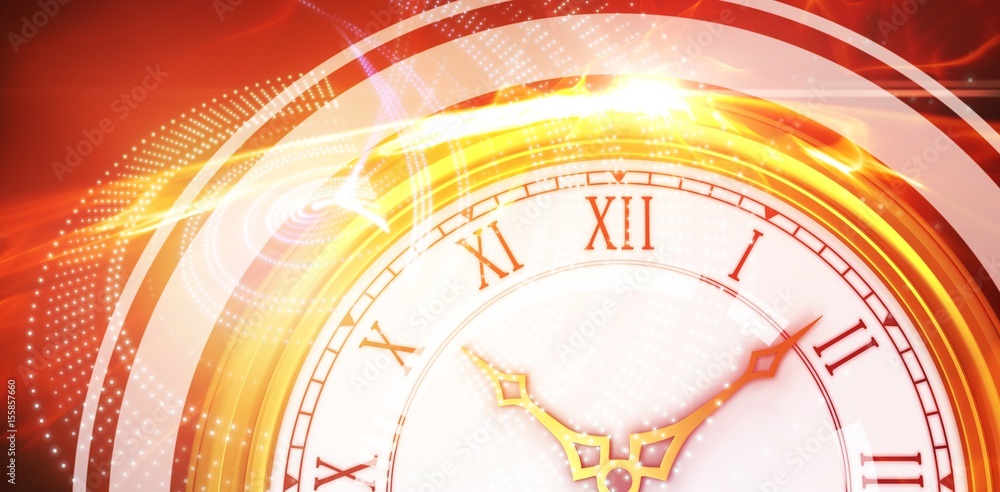 Poster composite image of illustrative image of a clock