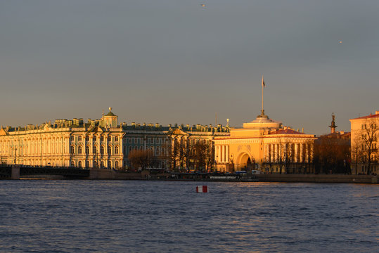 Palace embankment in Saint-Petersburg