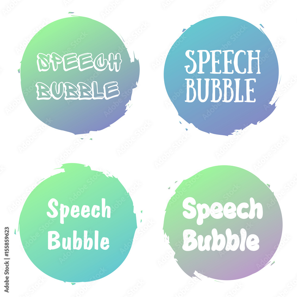 Canvas Prints speech bubbles handwritten word with color circle brush stroke background