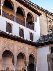 Fototapeta na wymiar Balcony of 'Patio' of Arrayanes inside Alhambra, Granada, Spain