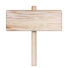 Wooden sign isolated on white