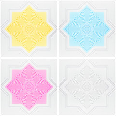 Patterns on the ceiling gypsum sheets