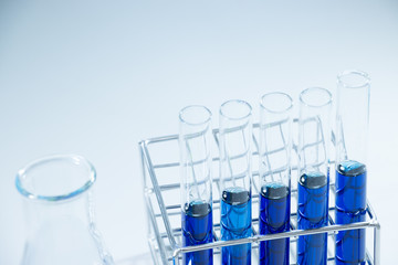 Flask and test tube for Experiment chemical in Lab.