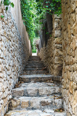 Narrow stairs on a rural town