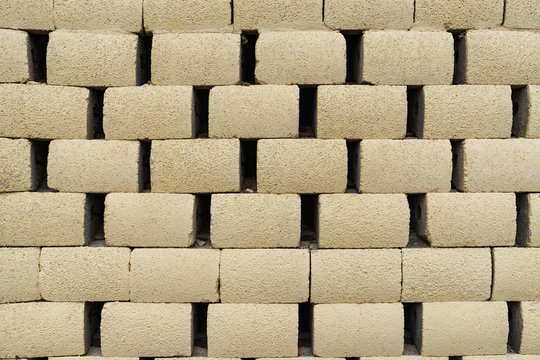 Deail of yellow old bricks