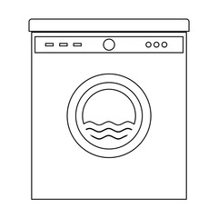 Washing machine the black color icon .