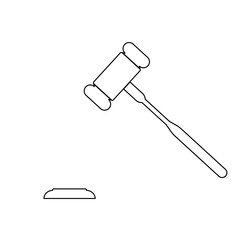 The judicial hammer the black color icon .