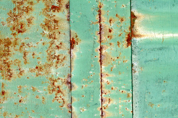 Grunge green rusty metal texture. Vintage effect.