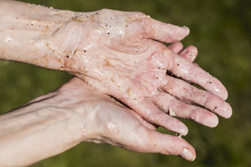 Fototapeta premium Dirty hands