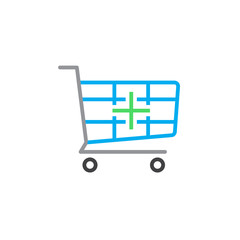 Add to shopping cart line icon, outline vector logo illustration, linear pictogram isolated on white