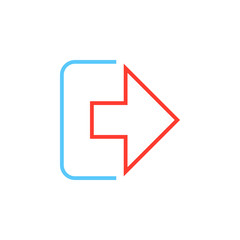 Sign out line icon, outline vector logo illustration, linear pictogram isolated on white