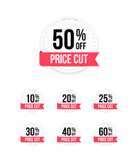 Price Cut % Off Labels