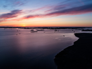 Sunset over archipelago sea national park