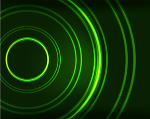 Neon circles abstract background