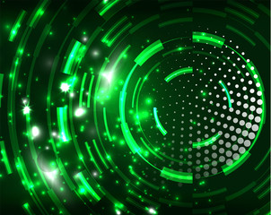 Neon circles abstract background