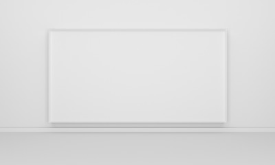 Obraz premium Blank white on white wall. 3d rendering