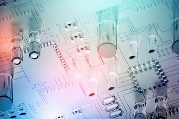 Fototapeta na wymiar Composite image of close up of circuit board