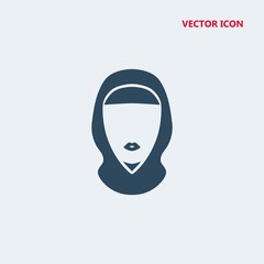 arab woman with hijab vector icon