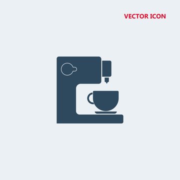 coffee maker with cup vector icon