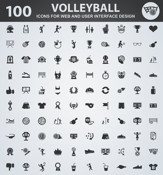 Volleyball icons set