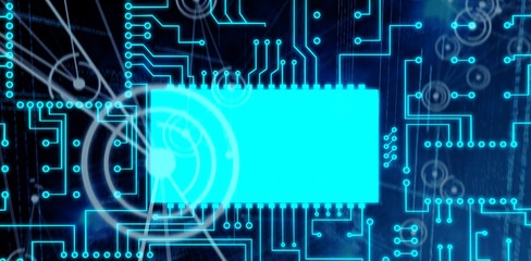 Composite image of digitally generated image of circuit board