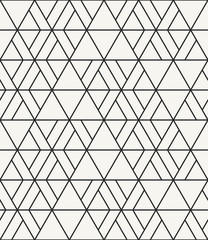 Abstract irregular geometric outlined fabric texture with repeating triangles. Vector seamless pattern. - 155883292