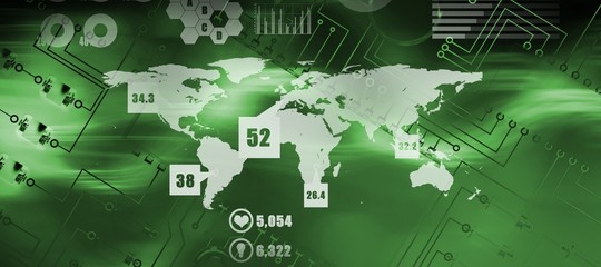 Composite image of business interface