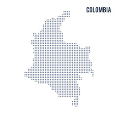 Fototapeta na wymiar Vector pixel map of Colombia isolated on white background