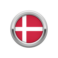 Obraz premium Round silver badge with Danish flag