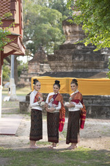 Women spring water during the annual Songkran festival.