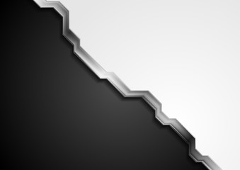 Black and white abstract background with metallic stripe