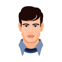 Portrait cute young man isolated on a white background. Picture for avatar