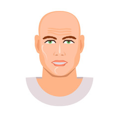 Portrait cute young man isolated on a white background. Picture for avatar