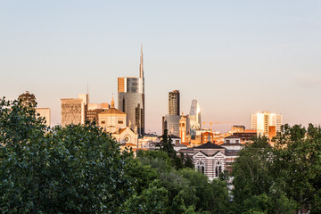 Fototapeta na wymiar Milan skyline, Italy