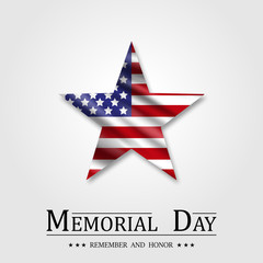 Memorial Day, Star and Flag USA - obrazy, fototapety, plakaty
