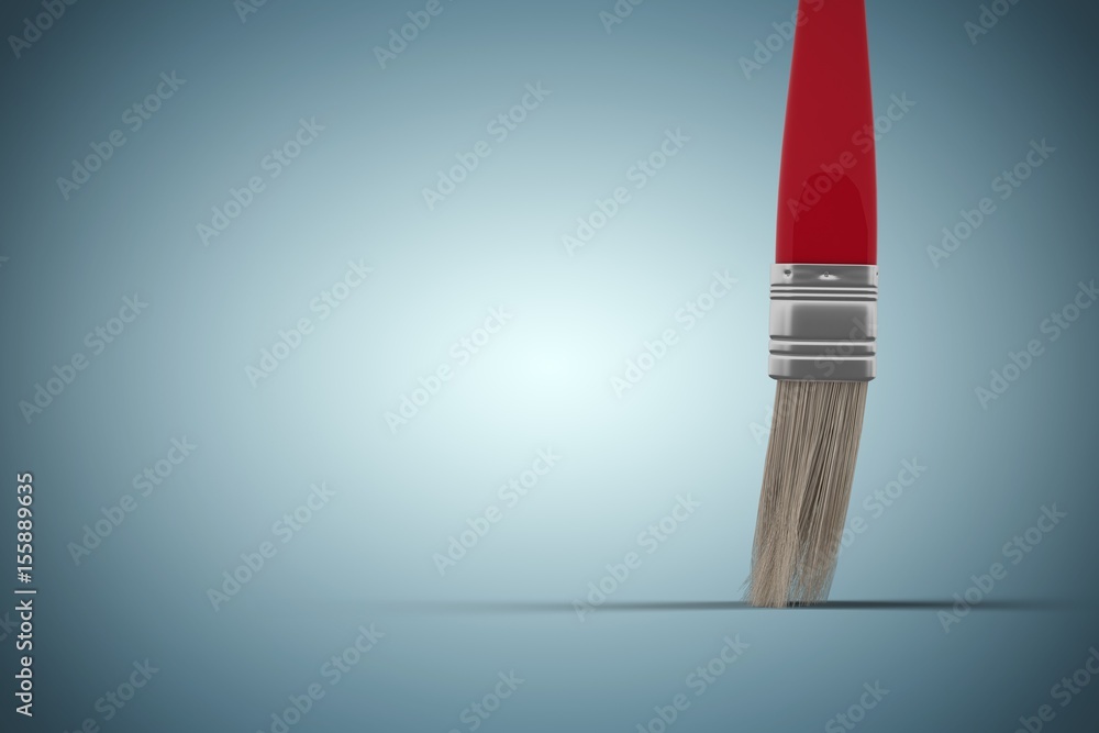 Poster composite image of 3d image of red paintbrush