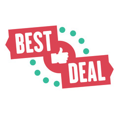Best deal sale sticker or banner. Vector symbol of special offers and for promotion of sales, shopping online. Eps10 vector illustration.