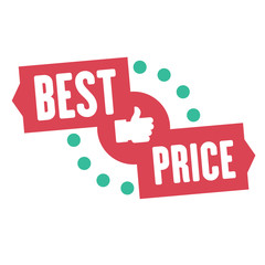 Best price sale sticker or banner. Vector symbol of special offers and for promotion of sales, shopping online. Eps10 vector illustration.