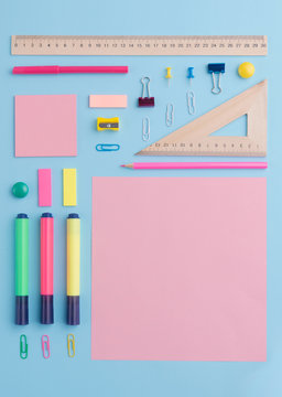 Top view picture of office supplies