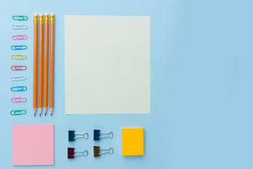Top view image of office supplies