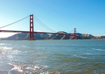 Golden gate bridge on sunny day