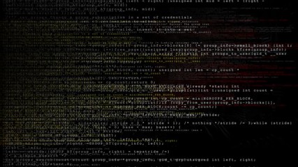 Looping Data Code Text PNG Alpha channel.Hacking techno text background. - Powered by Adobe