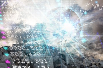 Composite image of pile of rocks