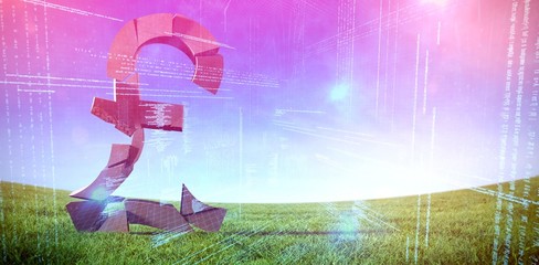 Composite image of 3d image of pond symbol