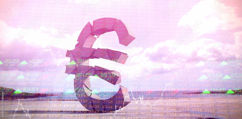 Poster composite image of 3d composite image of euro symbol