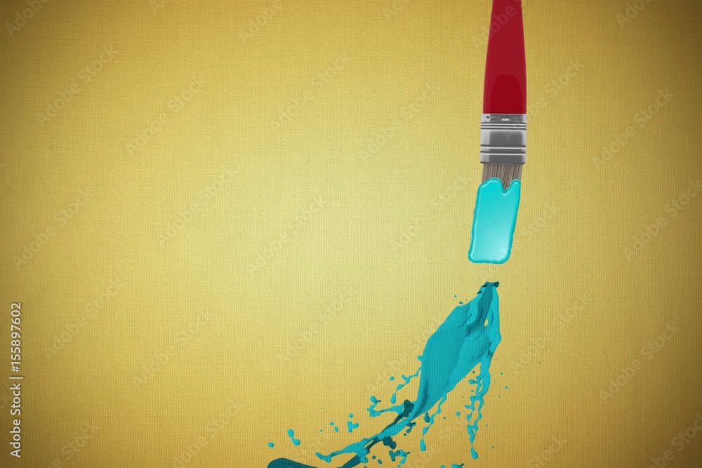 Poster composite image of 3d image of red paintbrush